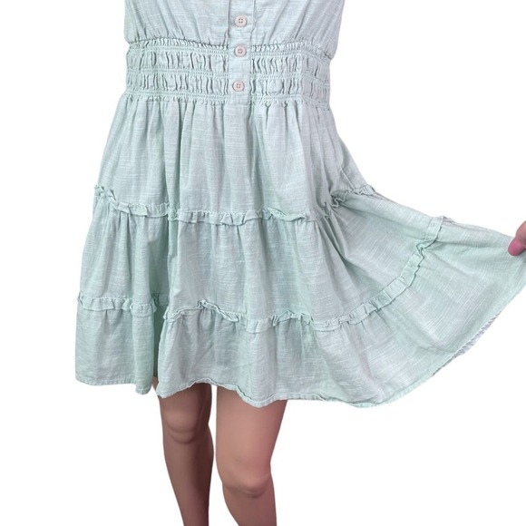 Urban Outfitters Pastel Blue Hailey Tiered Coquette Mini Dress SZ S - Picture 5 of 9